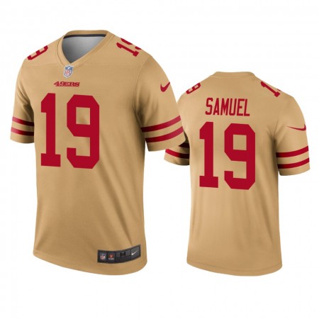 Tröjor San Francisco 49ers Deebo Samuel 19 Gold Inverted Legend - Män Tröjor San Francisco 49ers Deebo Samuel 19 Gold Inverted Legend - Män